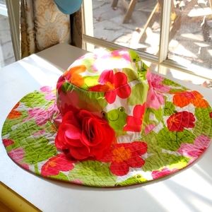 Girls Crazy 8 Frog Flower Sun Hat